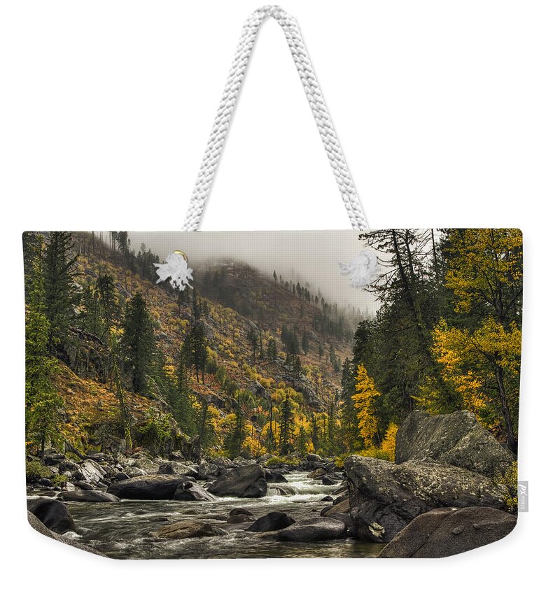 Autumn Weekender Tote Bag featuring the photograph Icicle Creek Hues by Mark Kiver