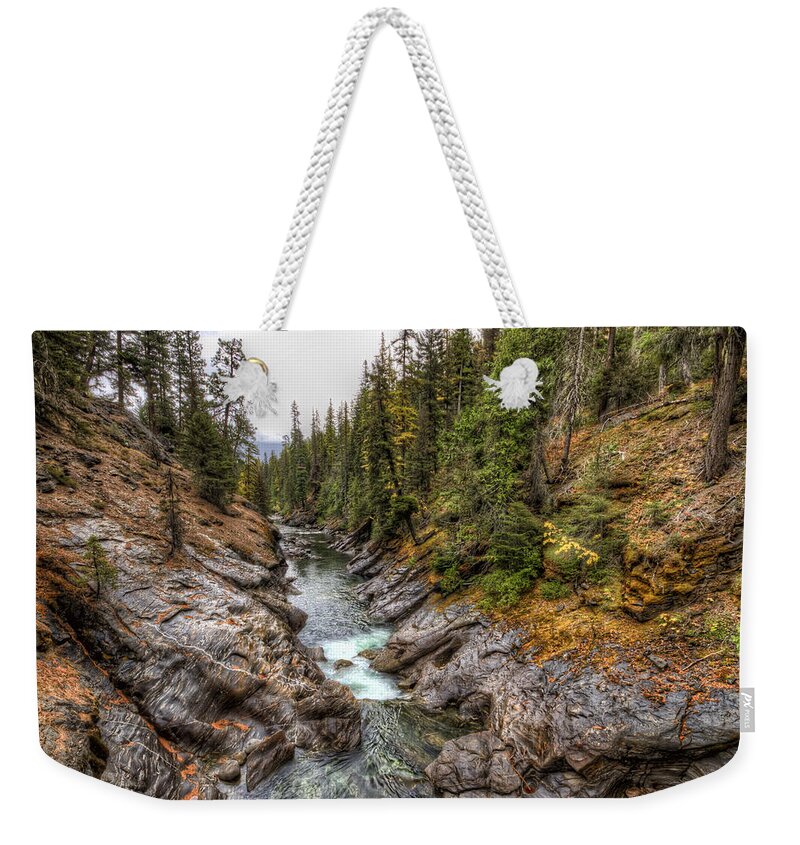 Hdr Weekender Tote Bag featuring the photograph Icicle Gorge by Brad Granger
