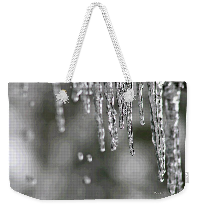 Weekender Tote Bag featuring the photograph Icicles by Matalyn Gardner