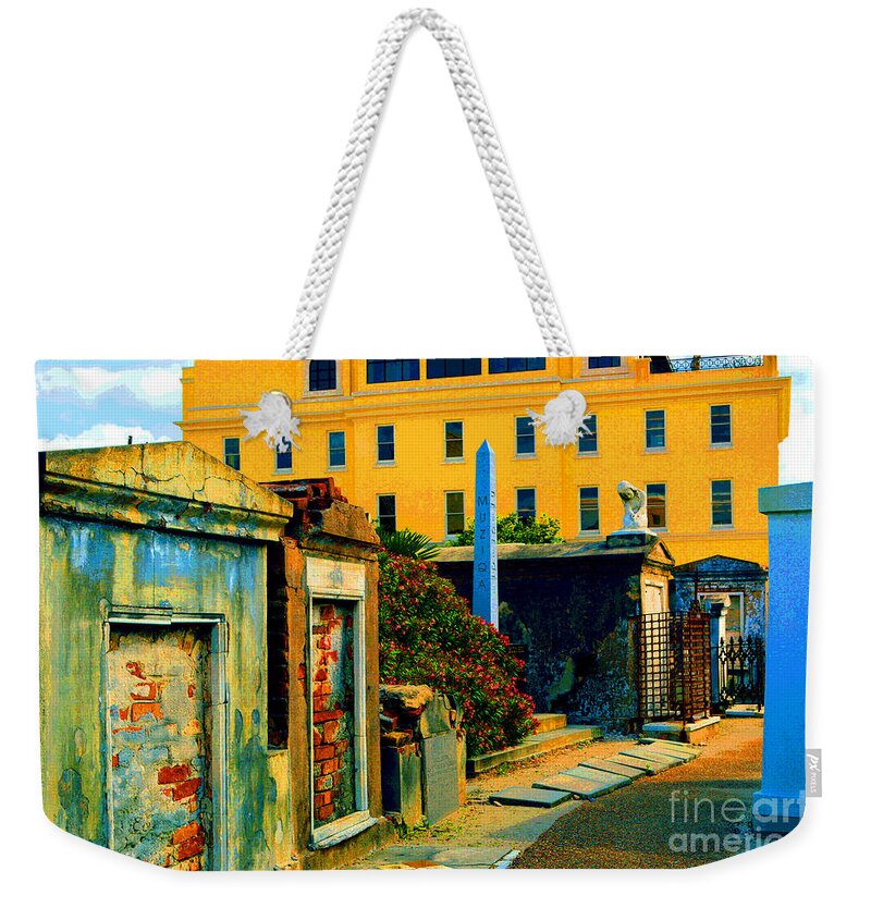 St. Louis Cemetery 1 Weekender Tote Bag featuring the digital art Iconic Cemetery Poster by Alys Caviness-Gober