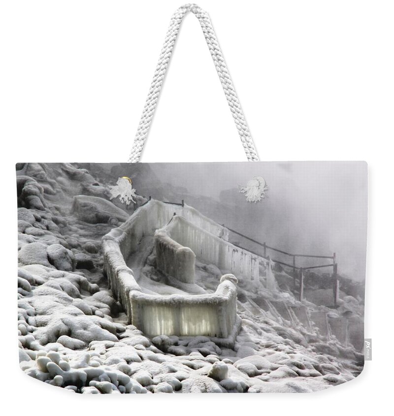 Icy Path Way Weekender Tote Bag featuring the photograph Icy Path Way by Ramabhadran Thirupattur