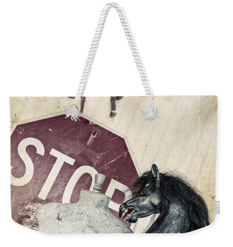Stop Sign Weekender Tote Bag featuring the photograph If What? by Caitlyn Grasso