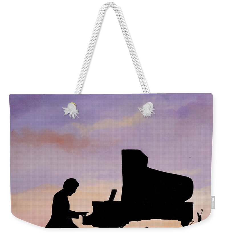 Musical Intruments Weekender Tote Bag featuring the painting Il Pianista by Guido Borelli