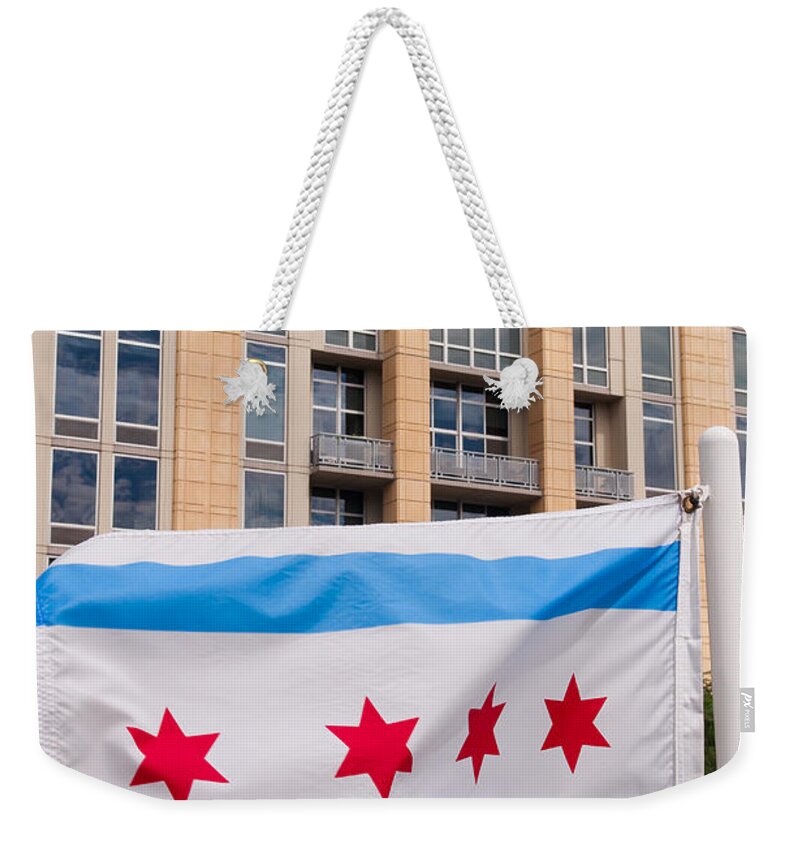 Flag Weekender Tote Bag featuring the photograph Illinois flag by Dejan Jovanovic