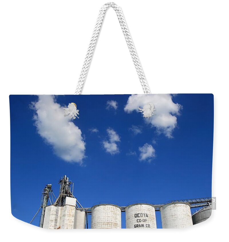 America Weekender Tote Bag featuring the photograph Illinois Grain Silos by Frank Romeo