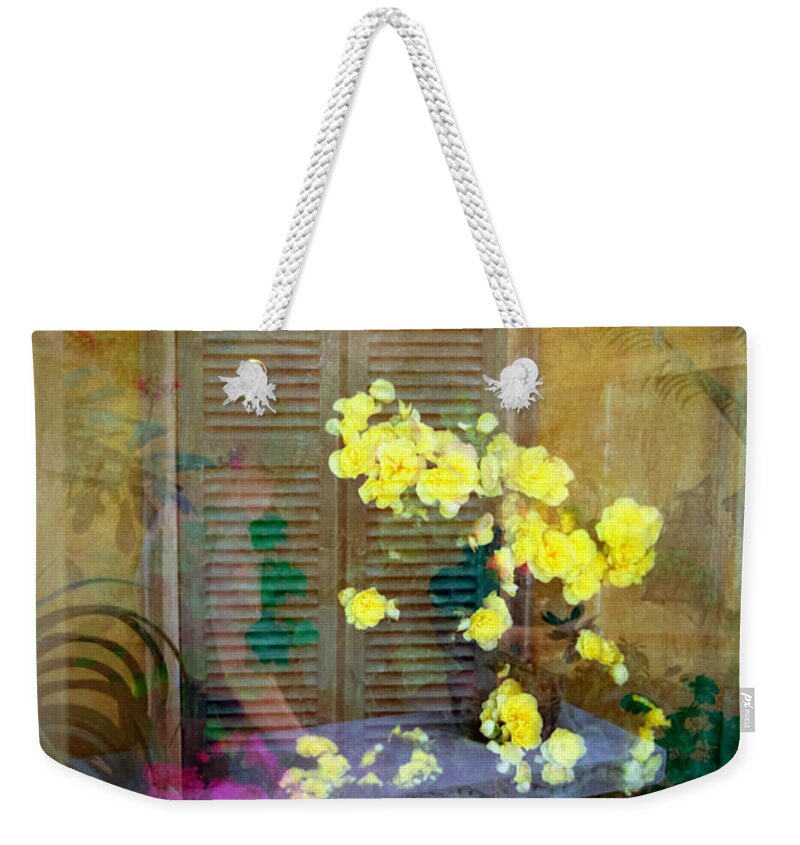 Multiple Exposure Weekender Tote Bag featuring the photograph Imagine by Penny Lisowski