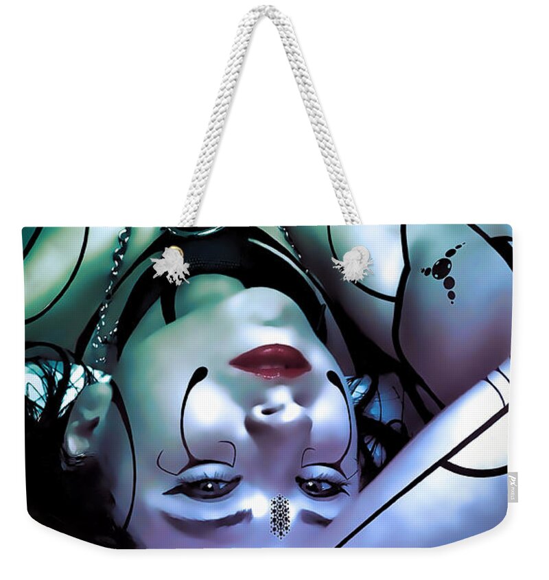 Recre8creation Weekender Tote Bag featuring the digital art Synthetic Pleasures by Recreating Creation