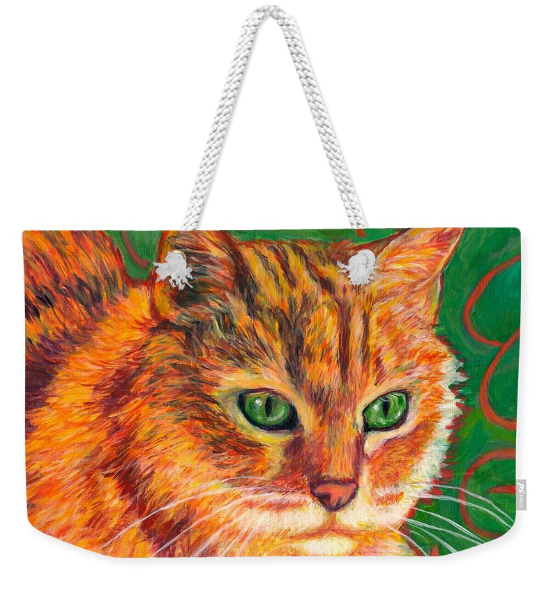 Cats Weekender Tote Bag featuring the painting In Charge by Kendall Kessler