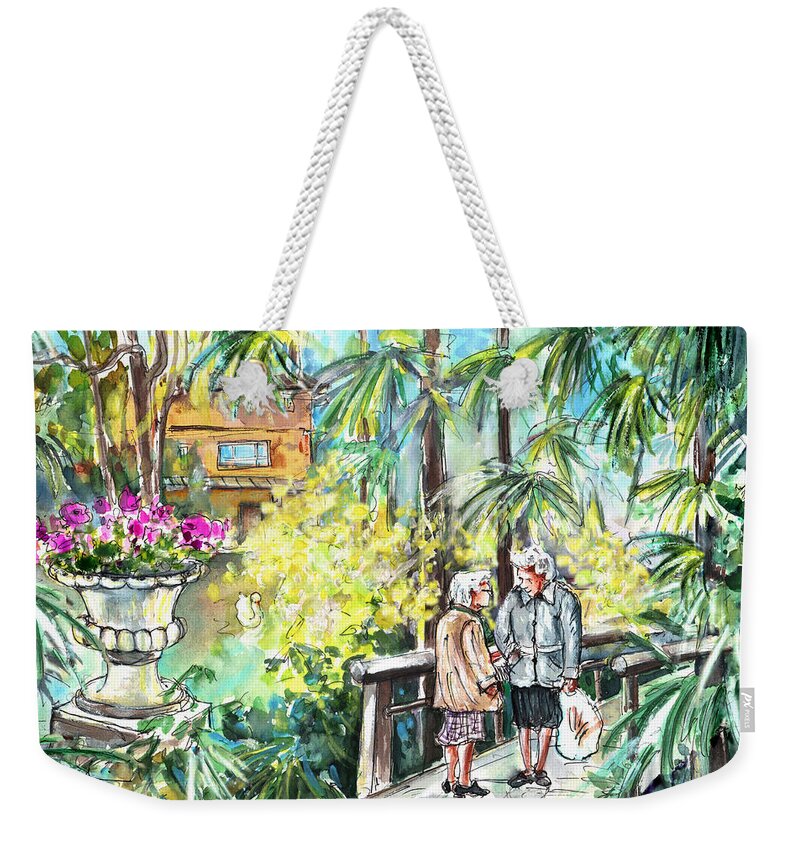 Travel Weekender Tote Bag featuring the painting In The Park In Bergamo by Miki De Goodaboom
