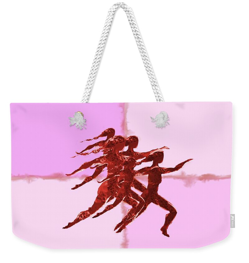 Dancer Weekender Tote Bag featuring the digital art In the PInk by Mary Armstrong