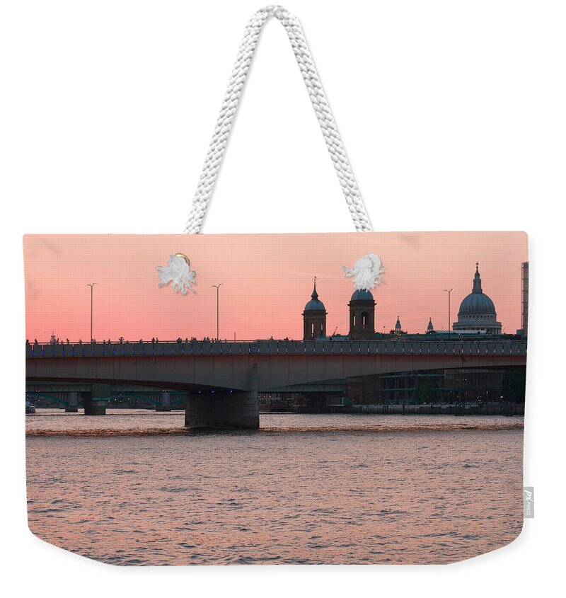 London Weekender Tote Bag featuring the photograph In the Pink by Shirley Mitchell