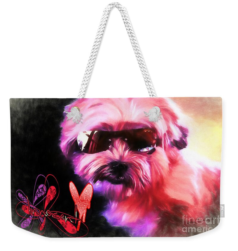 Incognito Innocence Weekender Tote Bag featuring the digital art Incognito Innocence by Kathy Tarochione
