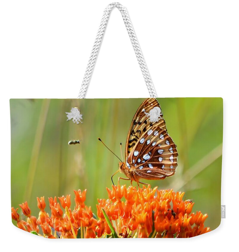 Butterfly Weekender Tote Bag featuring the photograph Incoming by Deena Stoddard