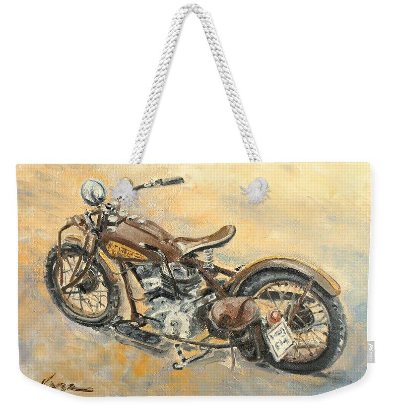 Indian Weekender Tote Bag featuring the painting Indian Chief 1938 by Luke Karcz