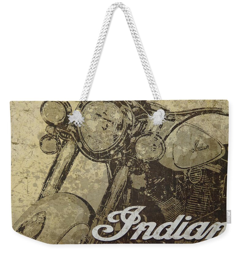 Ndian Motorcycle Poster Weekender Tote Bag featuring the photograph Indian Motorcycle Poster #1 by Wes and Dotty Weber