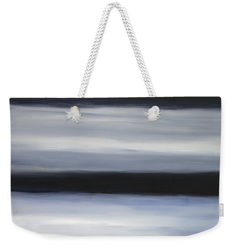 Abstract Weekender Tote Bag featuring the painting Indigo Blur I by Tamara Nelson