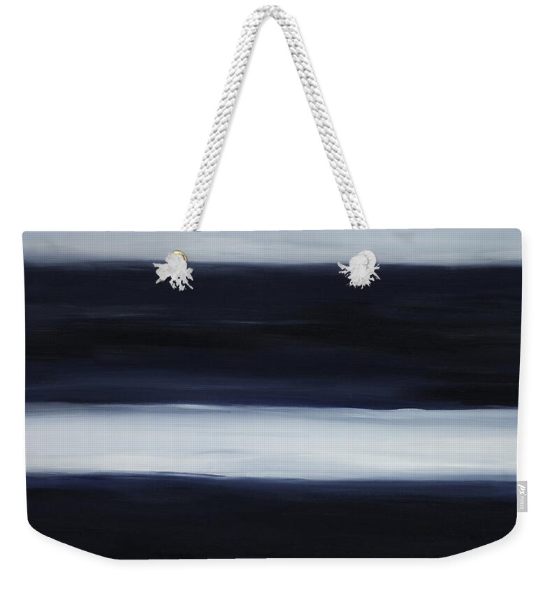 Abstract Weekender Tote Bag featuring the painting Indigo Blur II by Tamara Nelson