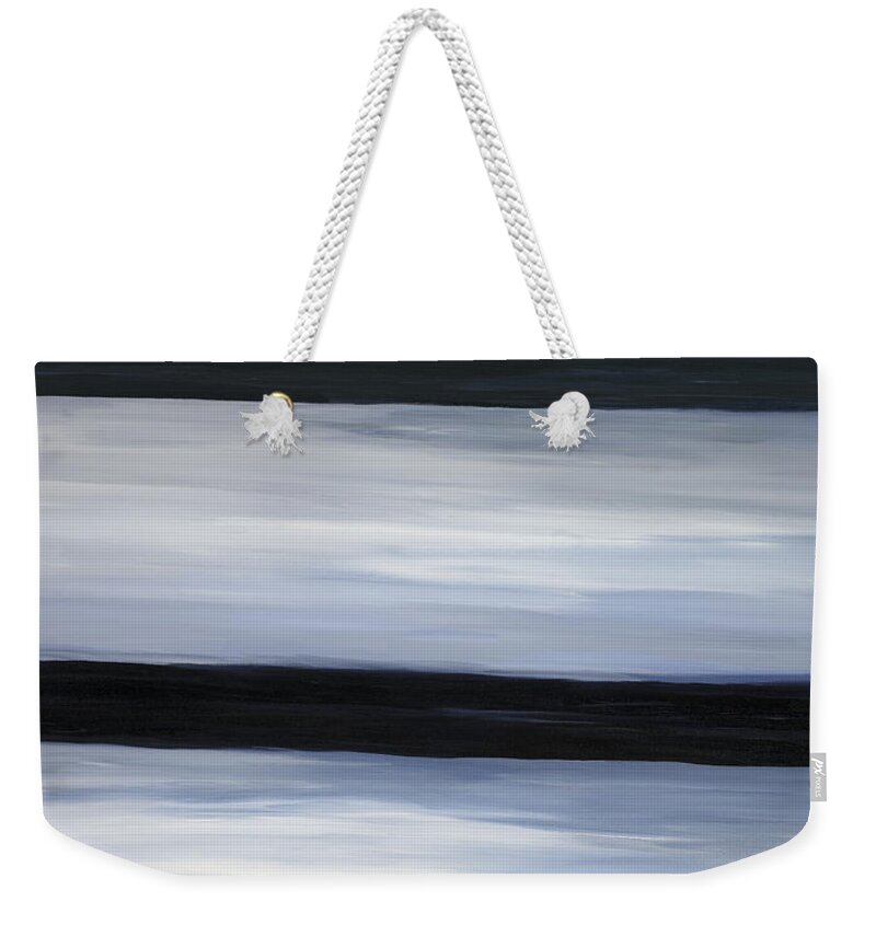 Abstract Weekender Tote Bag featuring the painting Indigo Blur III by Tamara Nelson