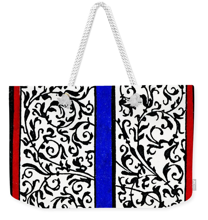 1600 Weekender Tote Bag featuring the painting Initial 't', C1600 by Granger