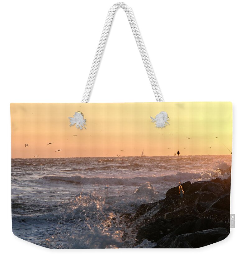 Beautiful Photographs Weekender Tote Bag featuring the photograph Inlet sunrise 10-5-14 by Julianne Felton