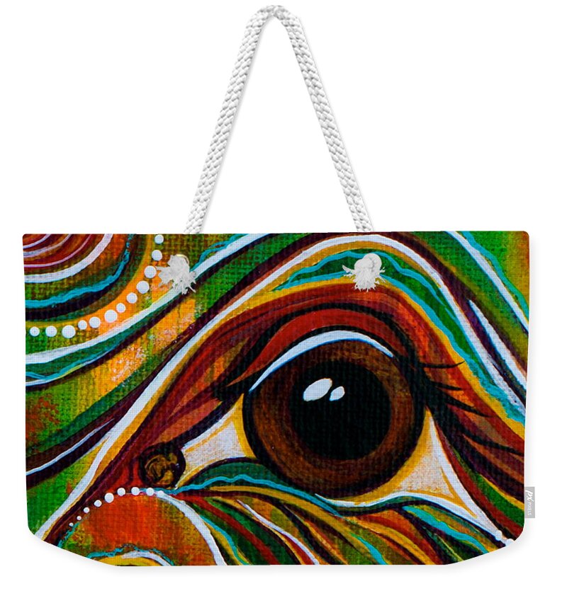Deborha Kerr Weekender Tote Bag featuring the painting Inner Strength Spirit Eye by Deborha Kerr