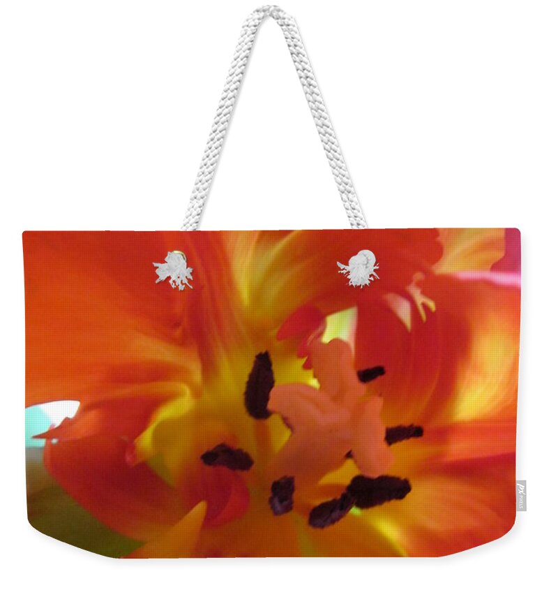 Tulip Weekender Tote Bag featuring the photograph Innermost by Rosita Larsson