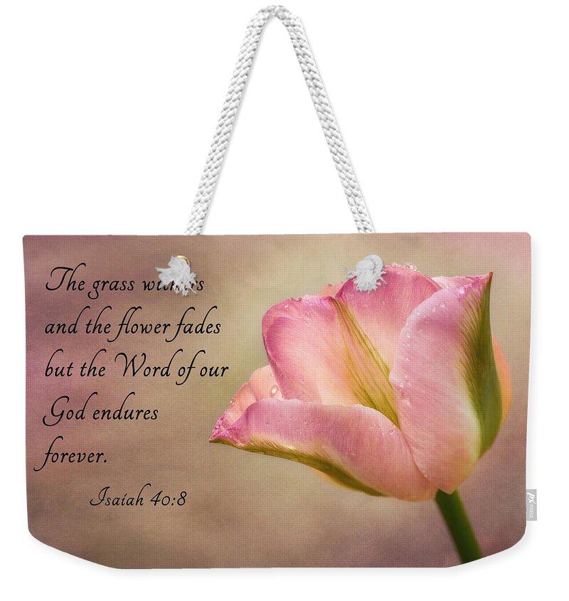 Tulip Weekender Tote Bag featuring the photograph Inspirational Tulip by Mary Jo Allen