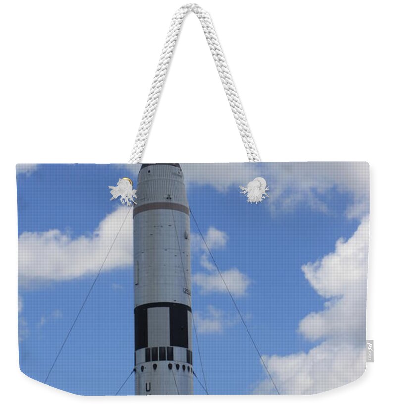 Rocket Weekender Tote Bag featuring the photograph Into The Blue by Chuck Hicks
