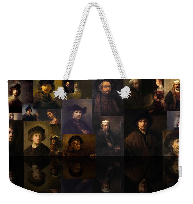 Rembrandt Harmenszoon Van Rijn Weekender Tote Bag featuring the painting Into The Night by David Bridburg