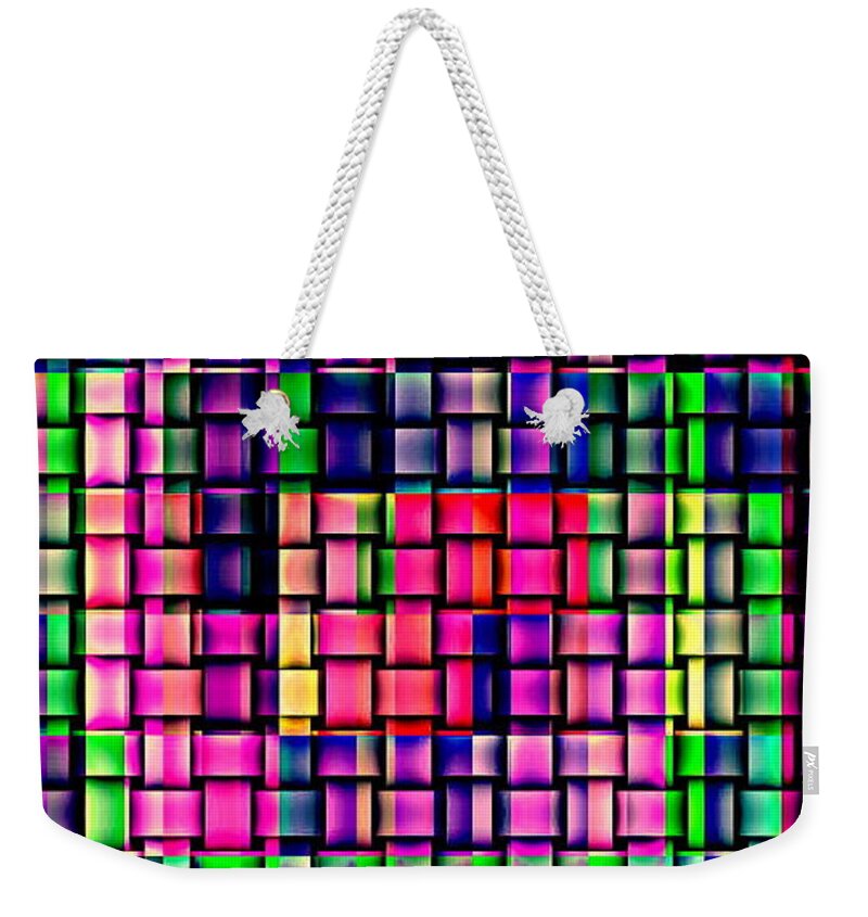 Iphone Case Art Weekender Tote Bag featuring the painting Iphone Cases Colorful Intricate Geometric Covers Cell And Mobile Phone Art Carole Spandau Cbs 169 by Carole Spandau