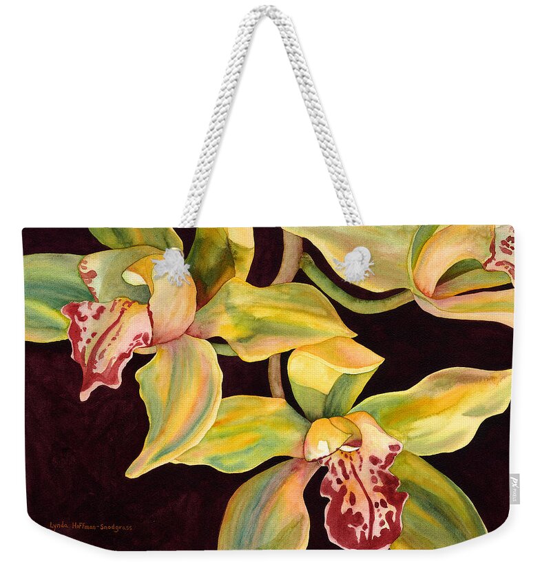  Weekender Tote Bag featuring the painting Island Evening by Lynda Hoffman-Snodgrass