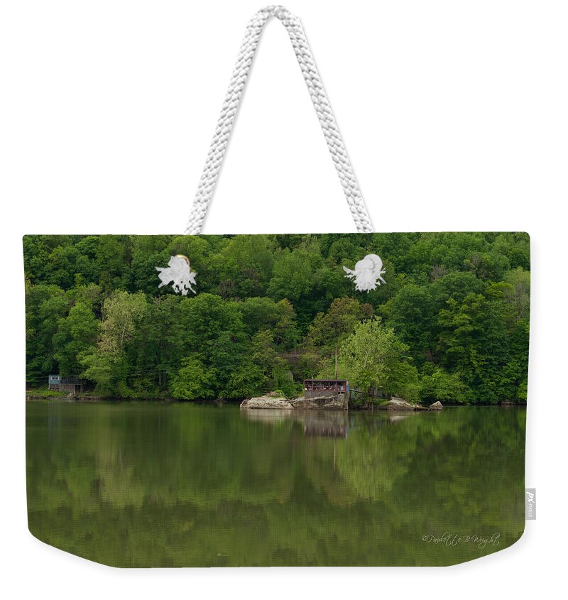 Feature Art Weekender Tote Bag featuring the photograph Island House on New River - West Virginia by Paulette B Wright