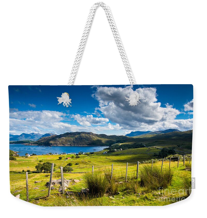 Scotland Weekender Tote Bag featuring the photograph Picturesque Landscape Near Isle of Skye in Scotland by Andreas Berthold