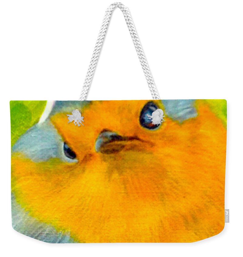 Bird Canvas Print Weekender Tote Bag featuring the painting Tis Spring by Dr Pat Gehr