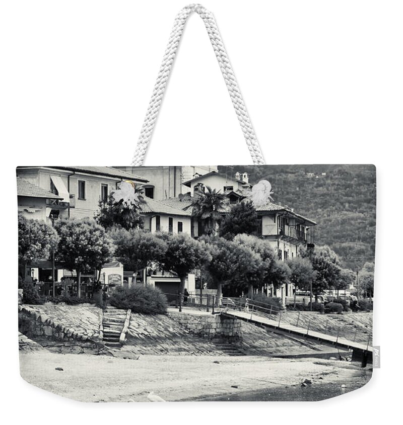 Italy Weekender Tote Bag featuring the photograph Italian church on Lake Maggiore by Silvia Ganora