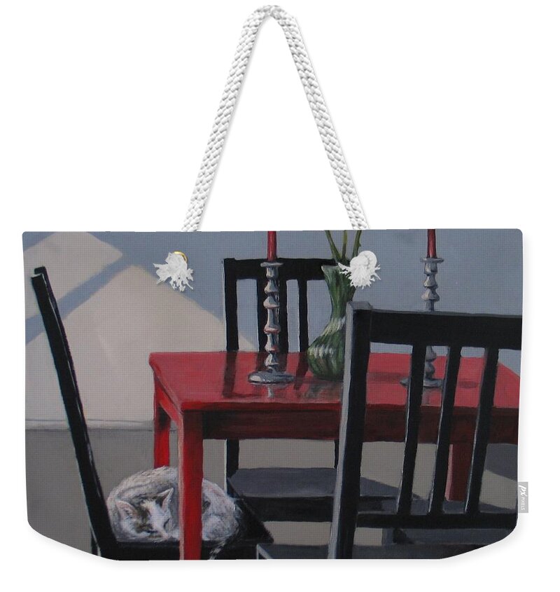 Interiors Weekender Tote Bag featuring the painting Its a New Day by Karen Ilari