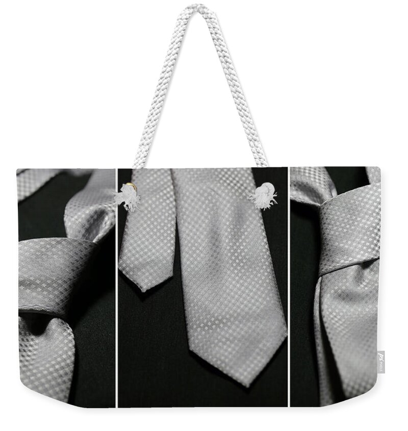  Weekender Tote Bag featuring the photograph It's a Tie - Triptych by Trish Mistric