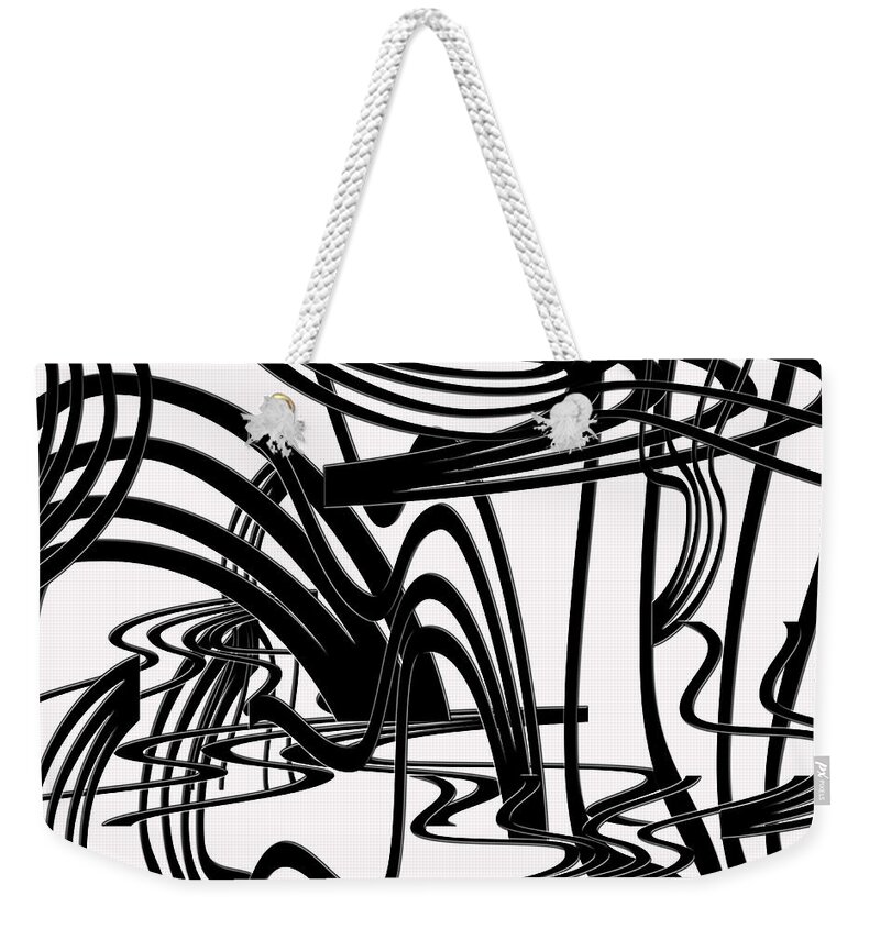 Black And White Weekender Tote Bag featuring the painting It's Either Black or White... by Tanya Tanski