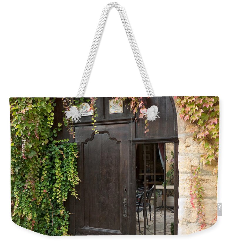 Door Weekender Tote Bag featuring the photograph Ivy Covered Doorway by Paul Topp
