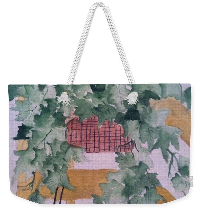 Owl Weekender Tote Bag featuring the painting Ivy by Sherry Harradence
