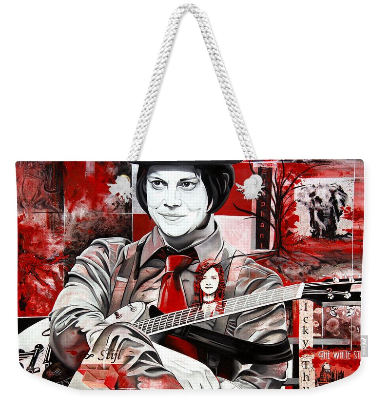 Jack White Weekender Tote Bag featuring the painting Jack White by Joshua Morton