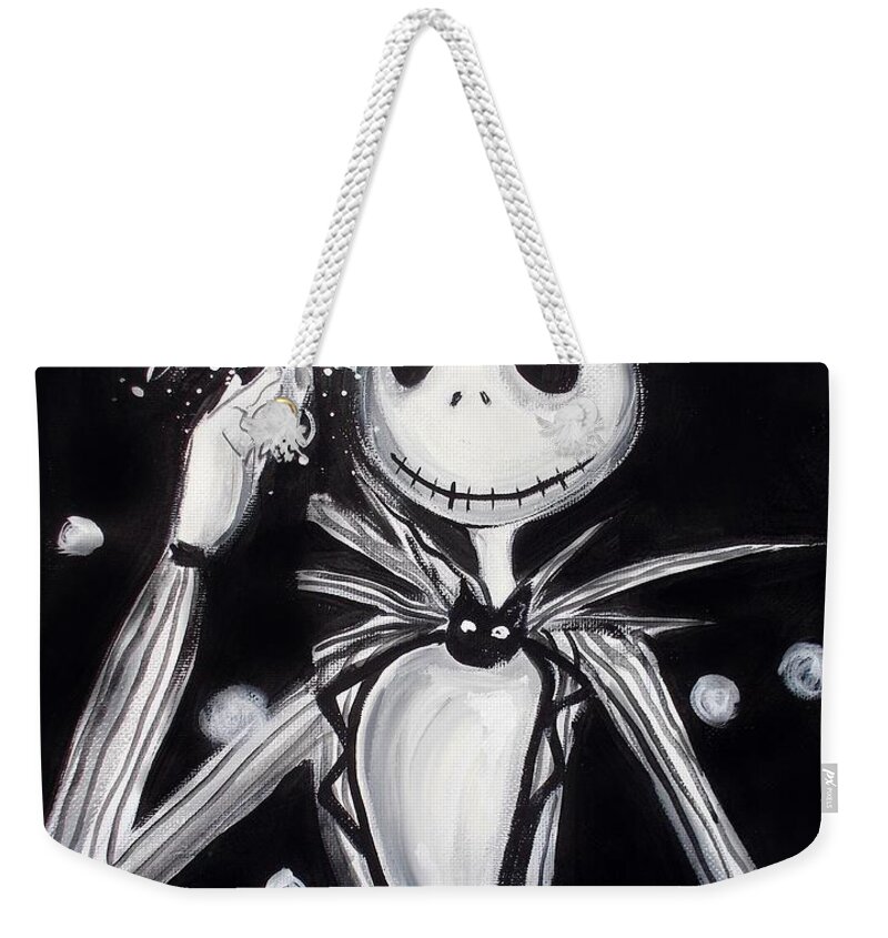 Nightmare Before Christmas Weekender Tote Bag featuring the painting Jack's Dream by Marisela Mungia