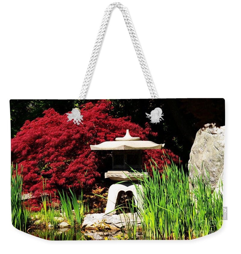 Garden Weekender Tote Bag featuring the photograph Japanese Garden by Angela DeFrias