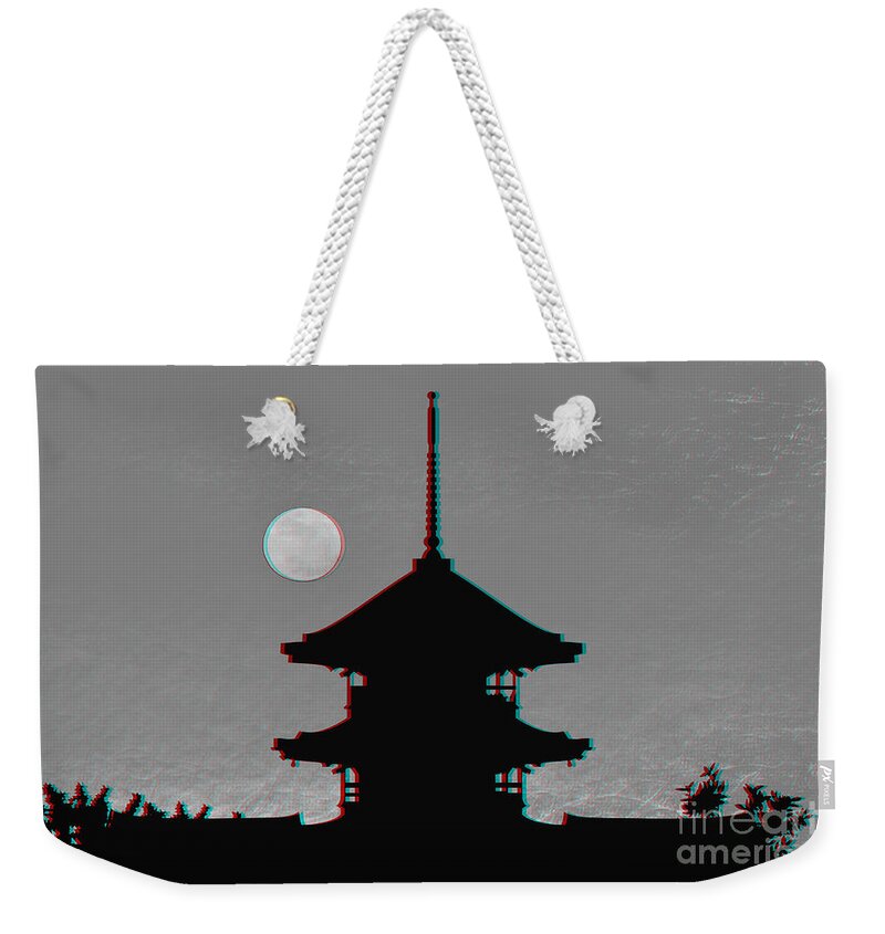 Japanese Landscape In 3d Weekender Tote Bag featuring the digital art Japanese Landscape in 3D by Celestial Images