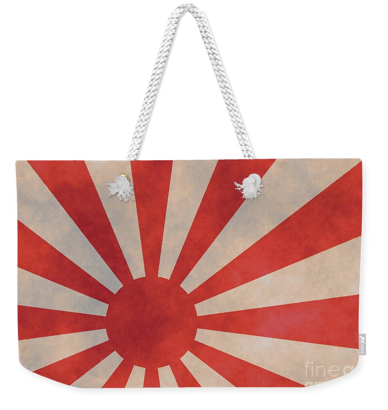 Japanese Weekender Tote Bag featuring the digital art Japanese Rising Sun by Amanda Mohler