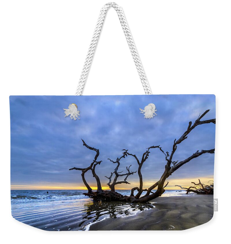 Clouds Weekender Tote Bag featuring the photograph Jekyll Island Seascape by Debra and Dave Vanderlaan