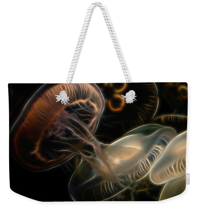 Jellyfish Weekender Tote Bag featuring the digital art Jellyfish Digital Art by Ernest Echols