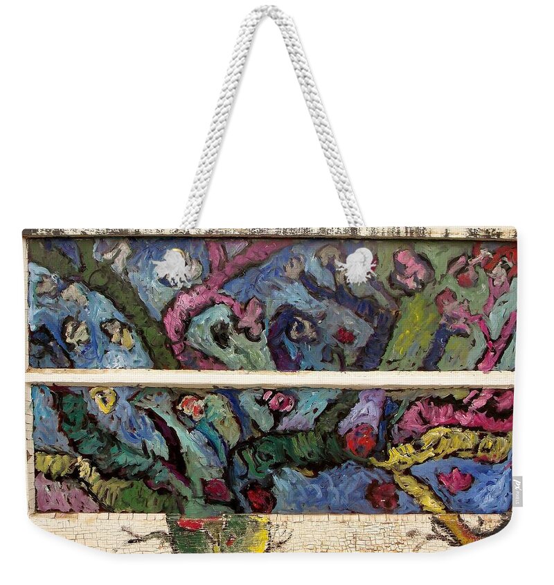 Tree Limbs Weekender Tote Bag featuring the painting Jen's View by Mykul Anjelo
