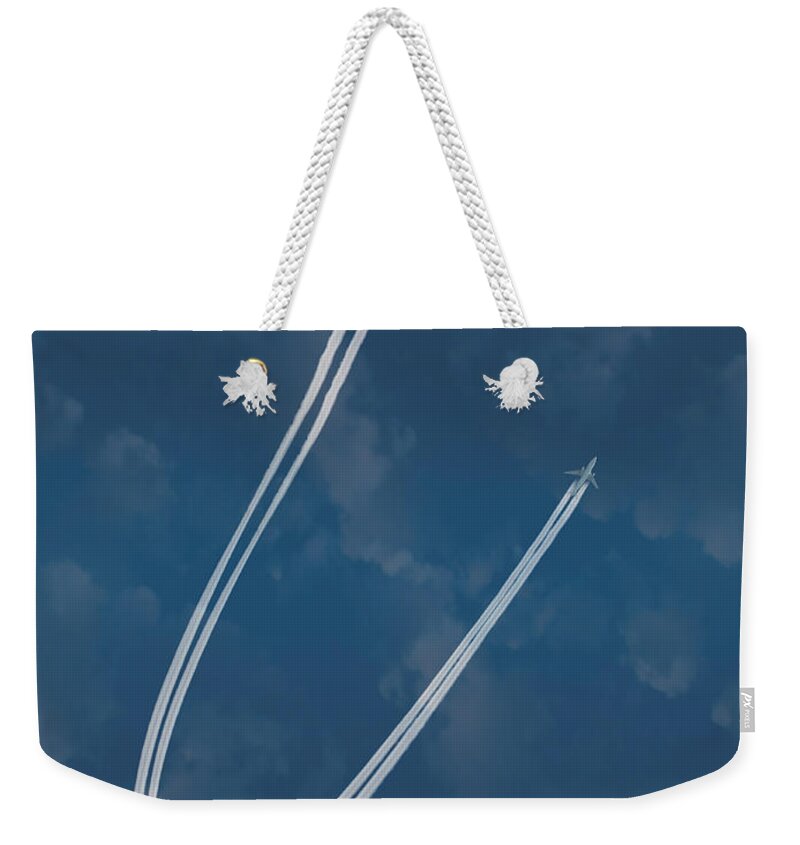 Animation Weekender Tote Bag featuring the photograph Jet Turning by Mike Agliolo
