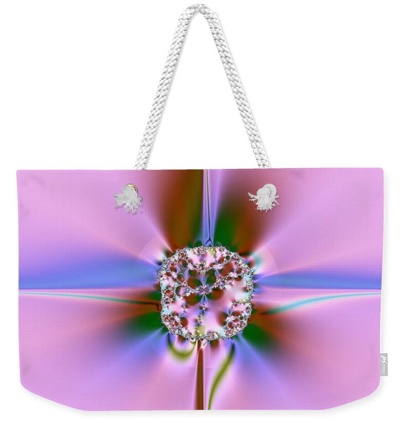 Abstract Weekender Tote Bag featuring the digital art Jewel by Yvonne Johnstone